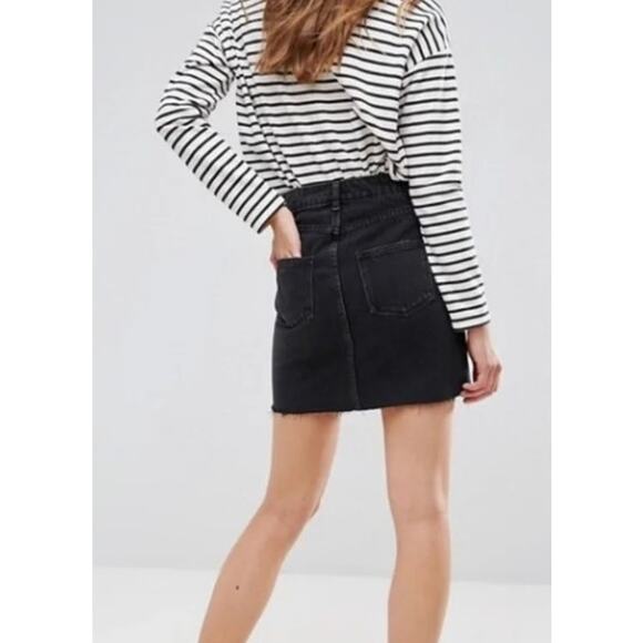 ASOS Black Jean Pelmet Skirt Sz 0 - Picture 10 of 11